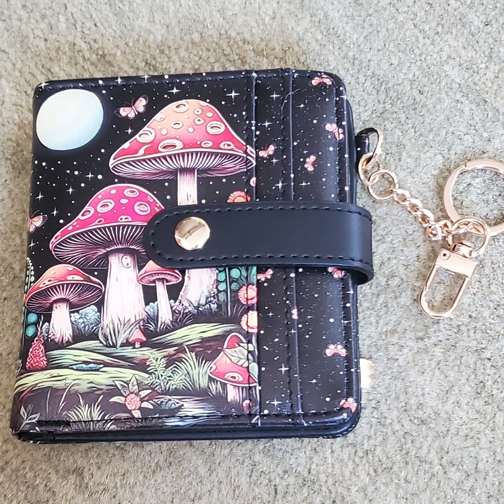 Mushroom Galaxy Wallet with Keychain
